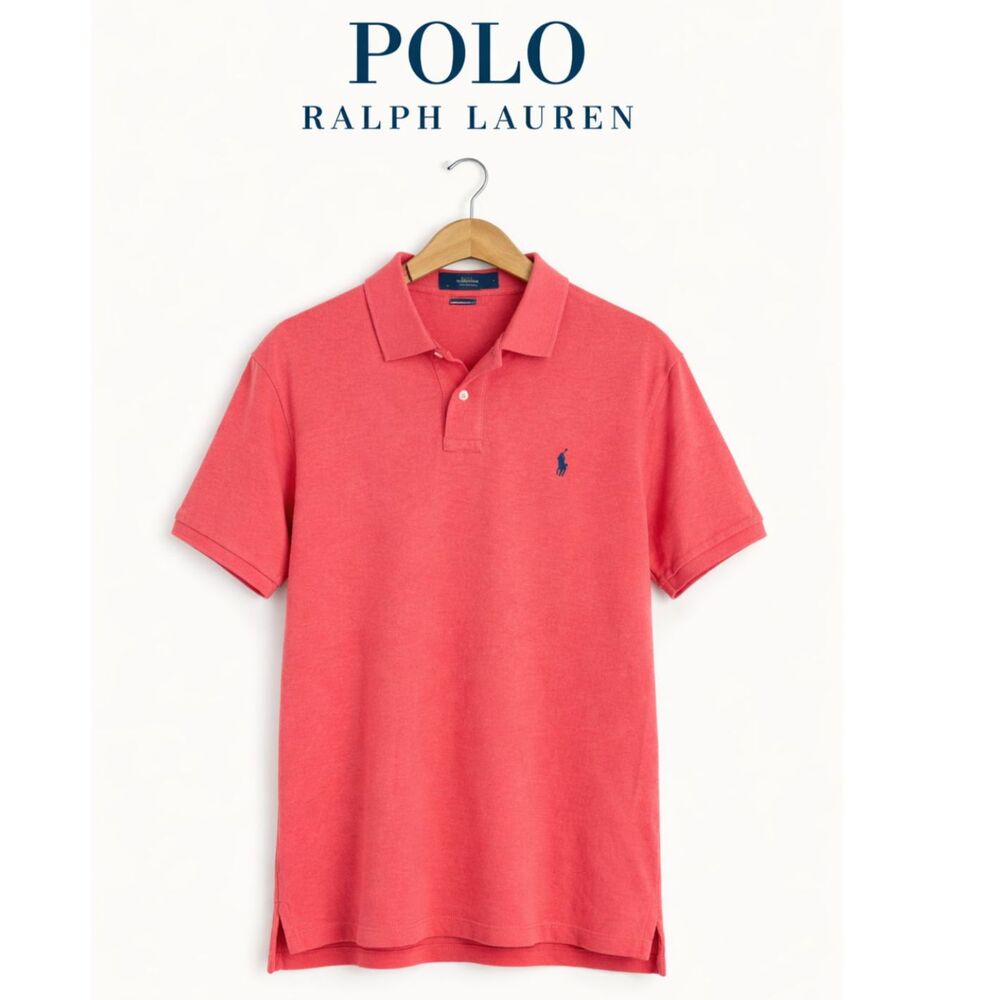Polo Ralph Lauren Coral Pink Polo Shirt Classic Fit Men's L  Short Sleeve Preppy